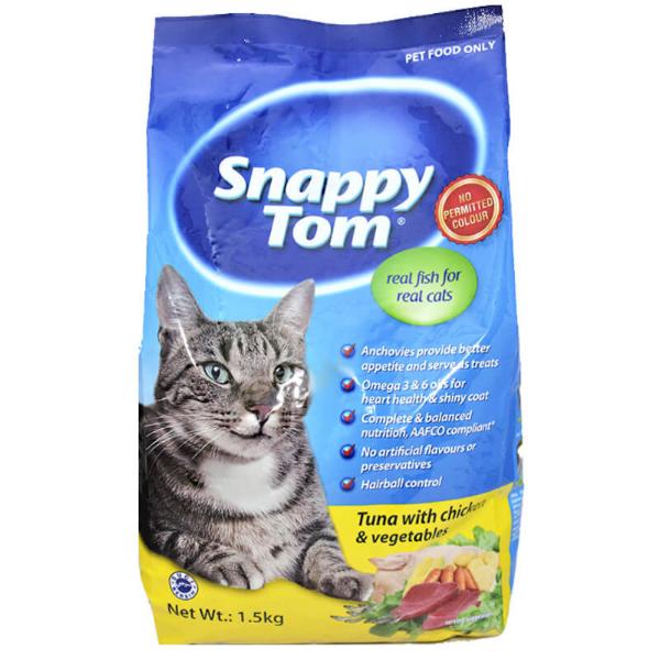 Snappy Tom Tuna, Chicken & Vegetable 1.5kg | Cat Dry Food | Pet Lovers ...