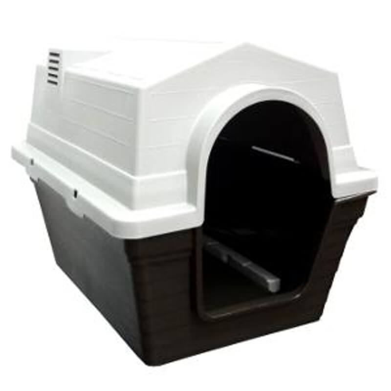 black plastic dog kennel