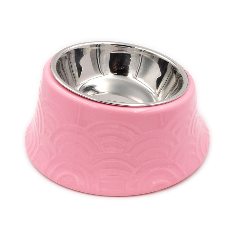 pink pet bowl