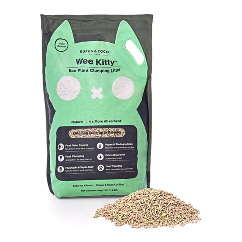 rufus and coco wee kitty clumping corn litter 9kg